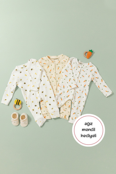 pelossi طقم من 3 قطع من ملابس الأطفال حديثي الولادة، مصنوع من القطن بنسبة 100...