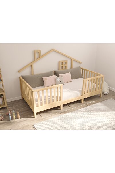 woodandmontessori Montana - Çift Kullanım Çatılı Montessori Ahşap Yatak