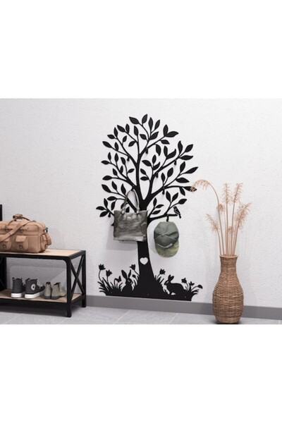OEM Wall Metal Coat Rack "Tree", 150×90 cm, Matte Black – Modern Design