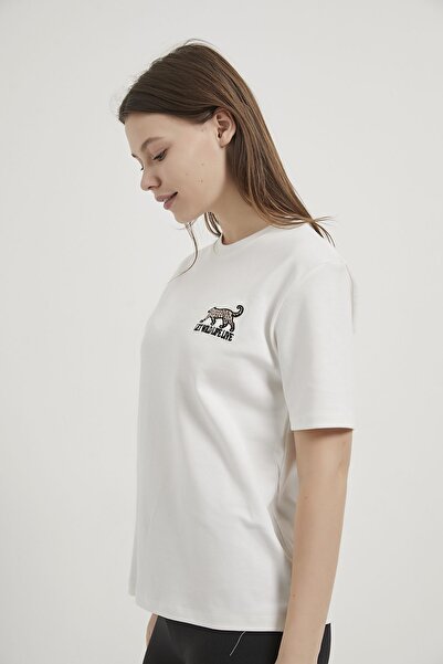 Arma Life Armalife 26728 Bi̇s Collar Leopard Embroidered Flexible Women's T-S...