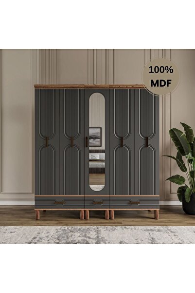 comiet Zen 5 kapak ayaklı tasarım country MDF gardırop