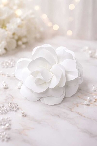 FIRAT.FİYONK BEYAZ SATEN GÜL ELBİSE CEKET SÜSÜ 2 TANE