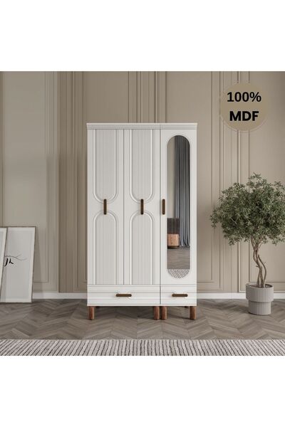 comiet Zen 3 kapak ayaklı tasarım country MDF gardırop