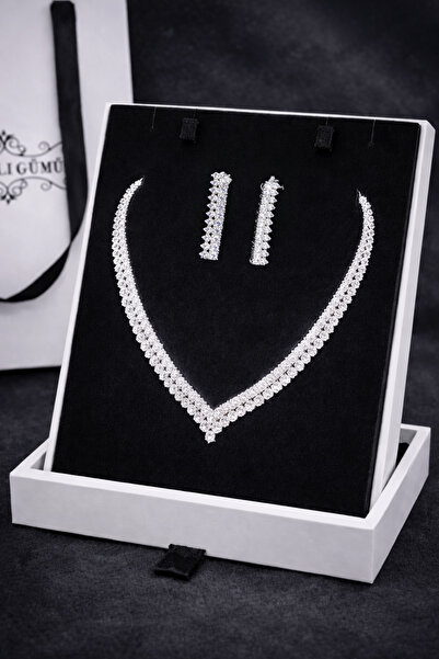 Otto Man Steel Jewelry Rodyum Kaplama Zirkon Taşlı Malva Model Su Yolu Düğün ...
