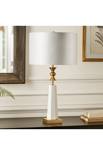 Crestview Collection POLYRESIN 34.5" CROWN TABLE LAMP, , WHITE- KD