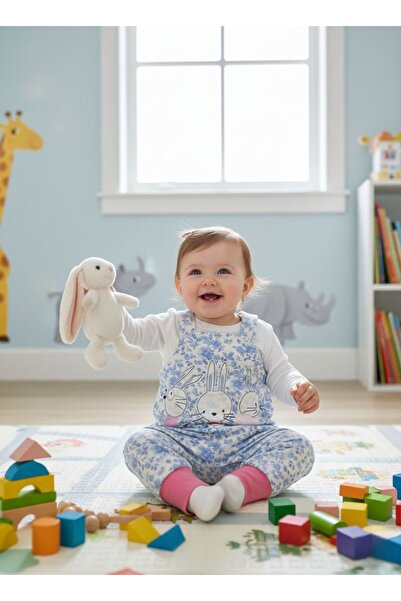 Babyhola Baby Girl Rabbit Holiday Salopet Badi Set 23389
