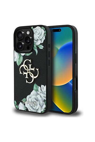 Guess Carcasă pentru iPhone 16 Pro Max, Hardcase 4G cu logo mare și trandafir...