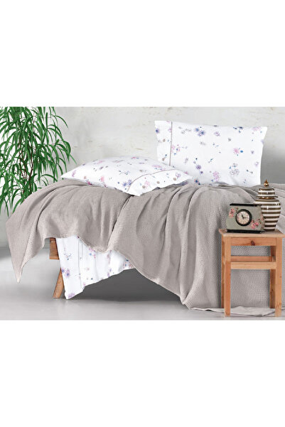 Talis Bed Linen and Duvet Set 1 Person Metali Brown, 100% Cotton