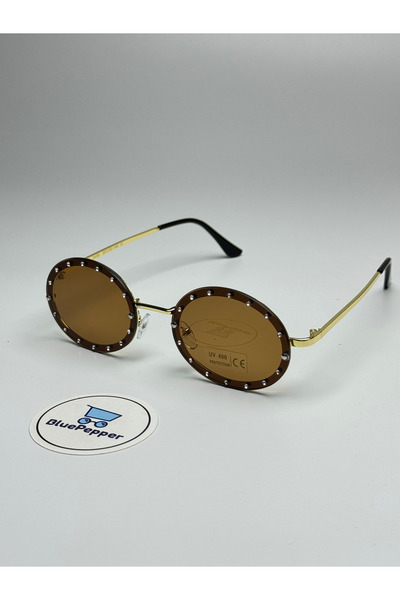 BluePepper Shine V2 Coffee Sunglasses Oval Frame Black Glass Colorful 60 Lenses