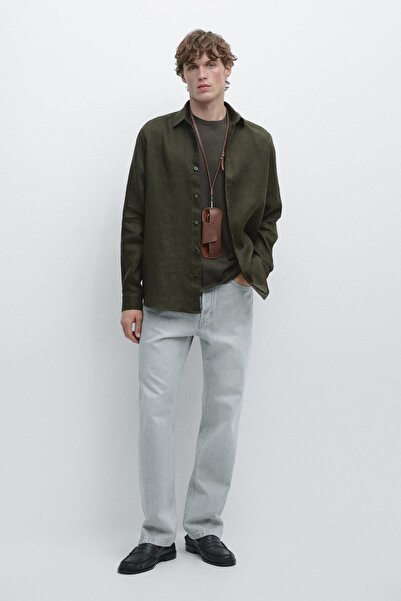 Massimo Dutti %100 keten regular fit gömlek