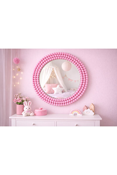 BOHEM Çocuk Odası için Boncuklu Duvar Aynası 35 cm – Dekoratif Ayna