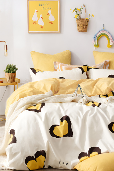 İQON Čaršav sa lastišem kom Set posteljine Jednokrevetno SANJARNO ŽUTA