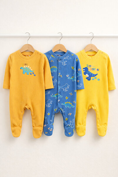 MYZİ STORE Unisex Σετ μποτάκια και φόρμα για μωρά με σχέδιο δεινοσαύρων, 3 τε...