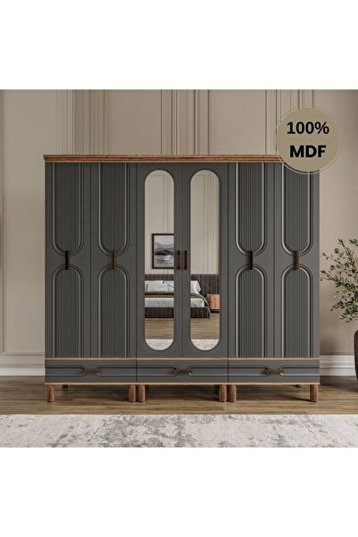 comiet Zen 6 kapak ayaklı tasarım country MDF gardırop