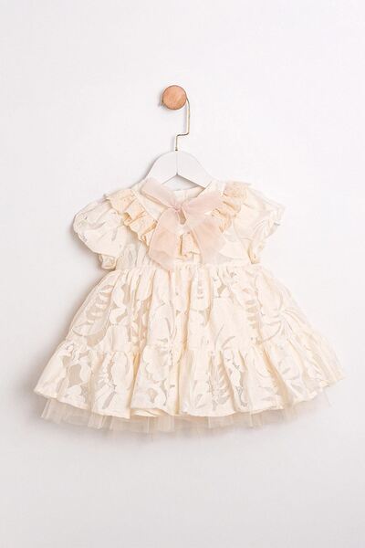 HAUSEkids فستان فلفري مضحك للفتيات الصغيرات من 9-24 شهرًا - لاتيه