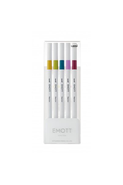 UNİ-BALL Martor fin UNI EMOTT PEM-SY, 0.4 mm, nr. 8, set 5 culori pastelate