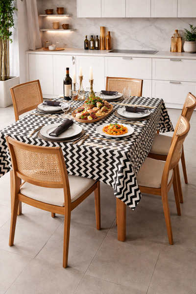 Hulganz Duck Fabric Tablecloth Stain Resistant Water Oil Dust Repellent Fabri...