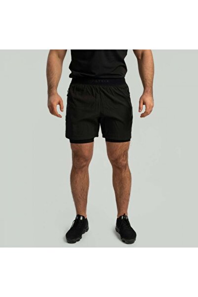 GymBeam Pantaloni scurți 2 în 1 negri