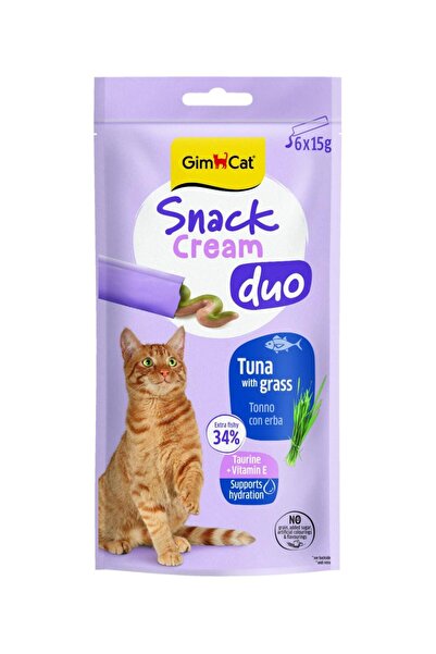 Gimcat Snack Cream Duo Ton Balıklı & Kedi Otlu Kedi Ödülü 6x15gr