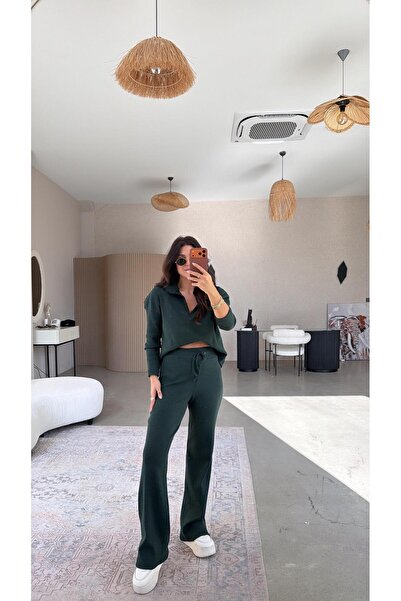 Buket Teke Emerald Half-Zip Ribbed Basic Set