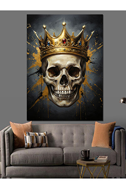 KanvasSepeti Roșu purtând o coroană Pictură în ulei de înaltă calitate textur...