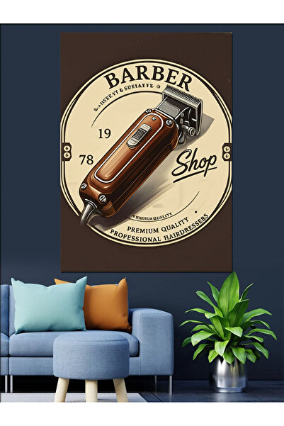 KanvasSepeti Magazinul de frizerie Pictură în ulei de înaltă calitate textura...