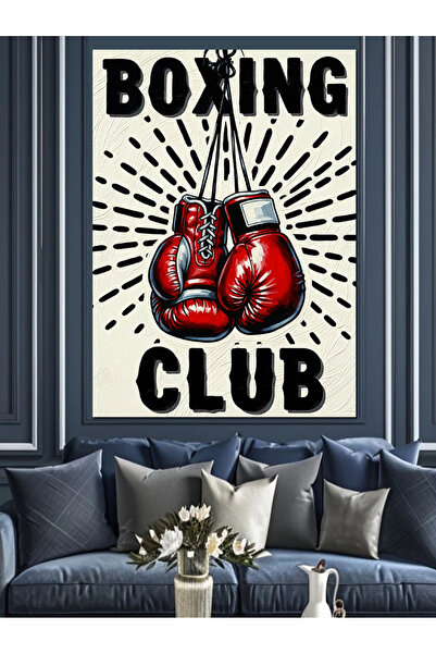 karizmart Boks Kulübü Eldiven Posteri Dekoratif Kanvas - Mdf Ahşap Tablo