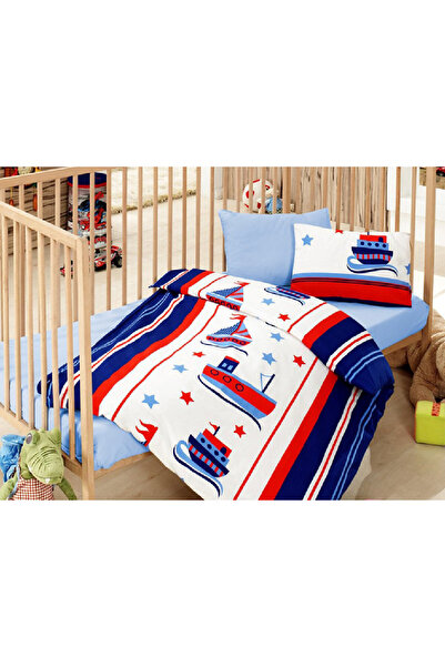 Talis Lenjerie de Pat Bebelusi Denizci, Ambalaj PVC, Bumbac 100%