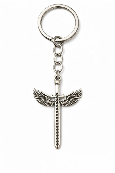 Yuchicly مجنح طويل معدني سلسلة مفاتيح ميتال سلسلة مفاتيح