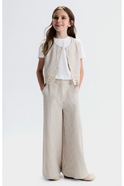 nk kids طقم ملابس للفتيات من LIMI مكون من 3 قطع، سترة بتفاصيل دانتيل ناعمة، و...