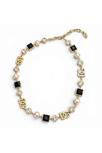 neslyaccessories قلادة حجرية مع شعار