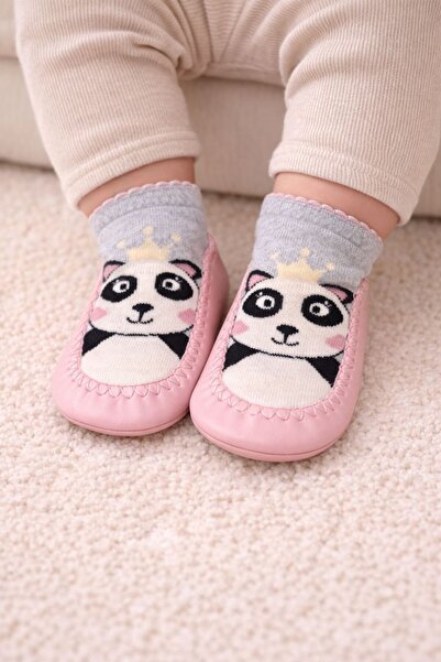 Numix Baby Kids Çarık Çorap, Hakiki Deri, Bebek Çocuk Patiği, Kaymaz Taban