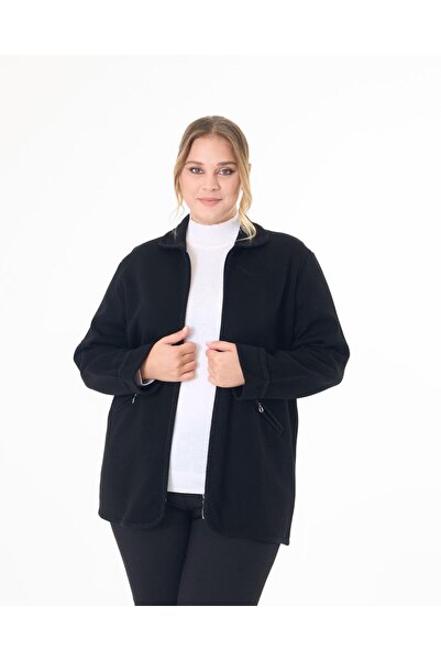 Miray Erdoğan T4115 Fermuarlı Cepli Triko Çelik Örme Ceket