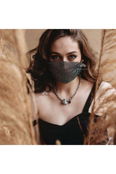 BF Bikini Fashion Crystal Stone Mask