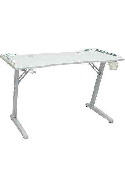 Afifa Furniture White Gaming Table with LED Lights