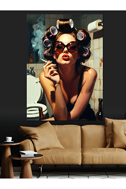 KanvasSepeti Pictură în ulei de înaltă calitate Classic Pin-up texturat Canva...