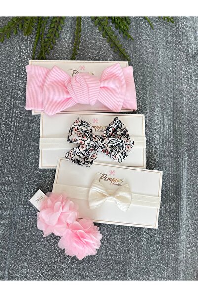pempem bandana Lovers Baby Girl Bow Detailed Bandana Buckle Set