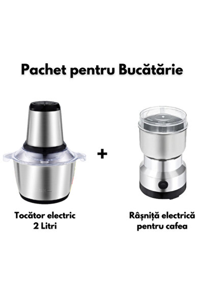 OEM Tocător electric, vas din inox, capacitate 2 Litri și râșniță de cafea