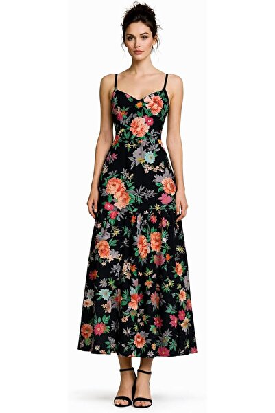 CHEVALIER FASHION Women's Elegant Floral Maxi Dress with Spaghetti Straps – C...