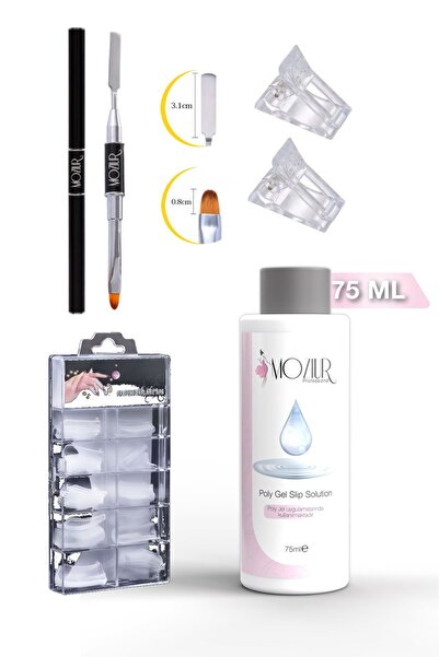 MOZIUR Poly Jel Kiti – 75 ml Poly Jel Solüsyon + Dual Form Tips + Poly Jel Fı...