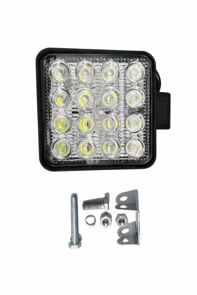 Universsal 16 LED Kare Çalışma Lambası 9-48V Su Geçirmez İş Projektörü Traktö...