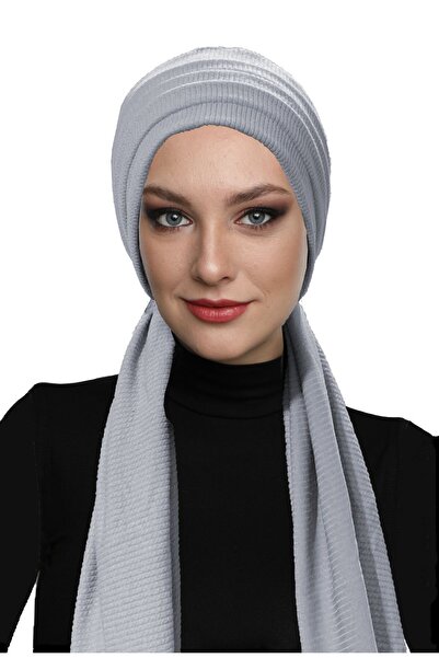 elysianfidan قماش مجدّل غطاء رأس جاهز من القطن الممشط باللون الرمادي الفاتح، ...