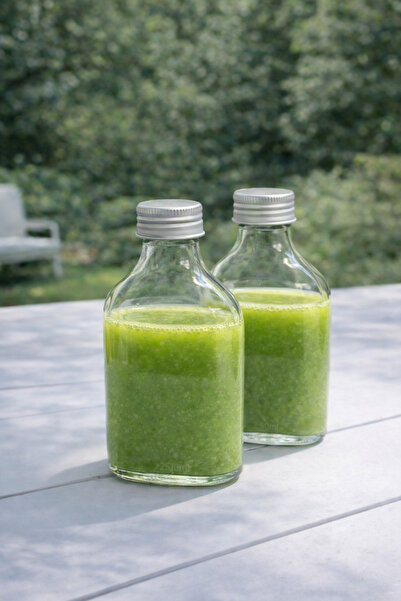 Bev Kitchen 2 ADET 200 ml Şeffaf Cold Brew Sızdırmaz Metal Kapaklı Yassı Boş ...