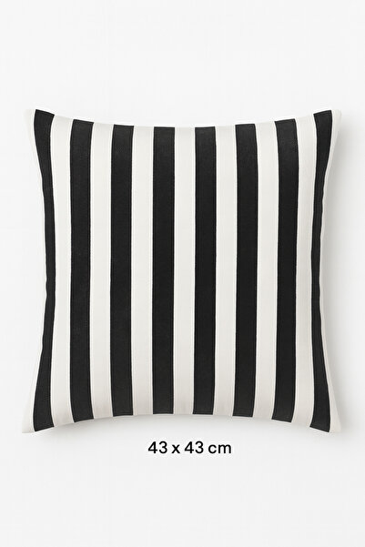 Taka Fabrics 2 Pieces Outdoor 5 Year Colorfast Throw Pillow Cover 43X43 cm Bl...