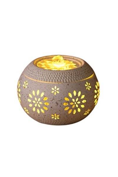 SHOPIENS Decorative Round Bowl Fountain with Floral Pattern