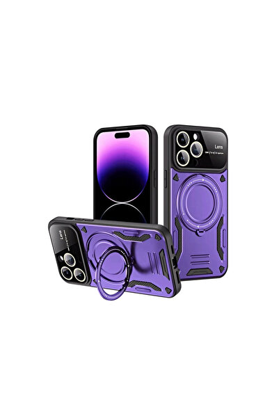 eco port غطاء حماية لعدسة iPhone 16 Pro مع حامل - أرجواني