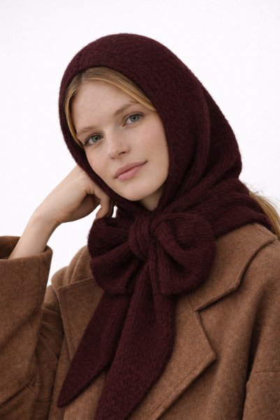Wega Moda Balaclava Yumoş pentru femei – Căciulă de iarnă și pălărie cu detaliu de guler pentru gât |   100% lână - Balaclava