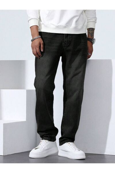 oraystore Men's Comfortable Fit Wide Leg Jeans