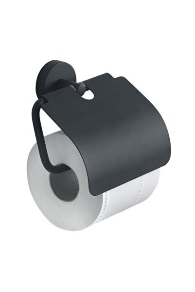 Gedy Suport hârtie igienică cu capac, Gedy, Eros, negru mat