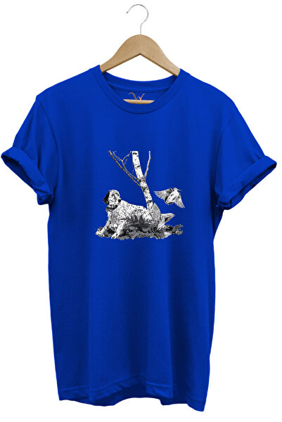 WİDİ Hunting English Setter and Culluk Printed 100% Cotton Regular Fit Crew N...